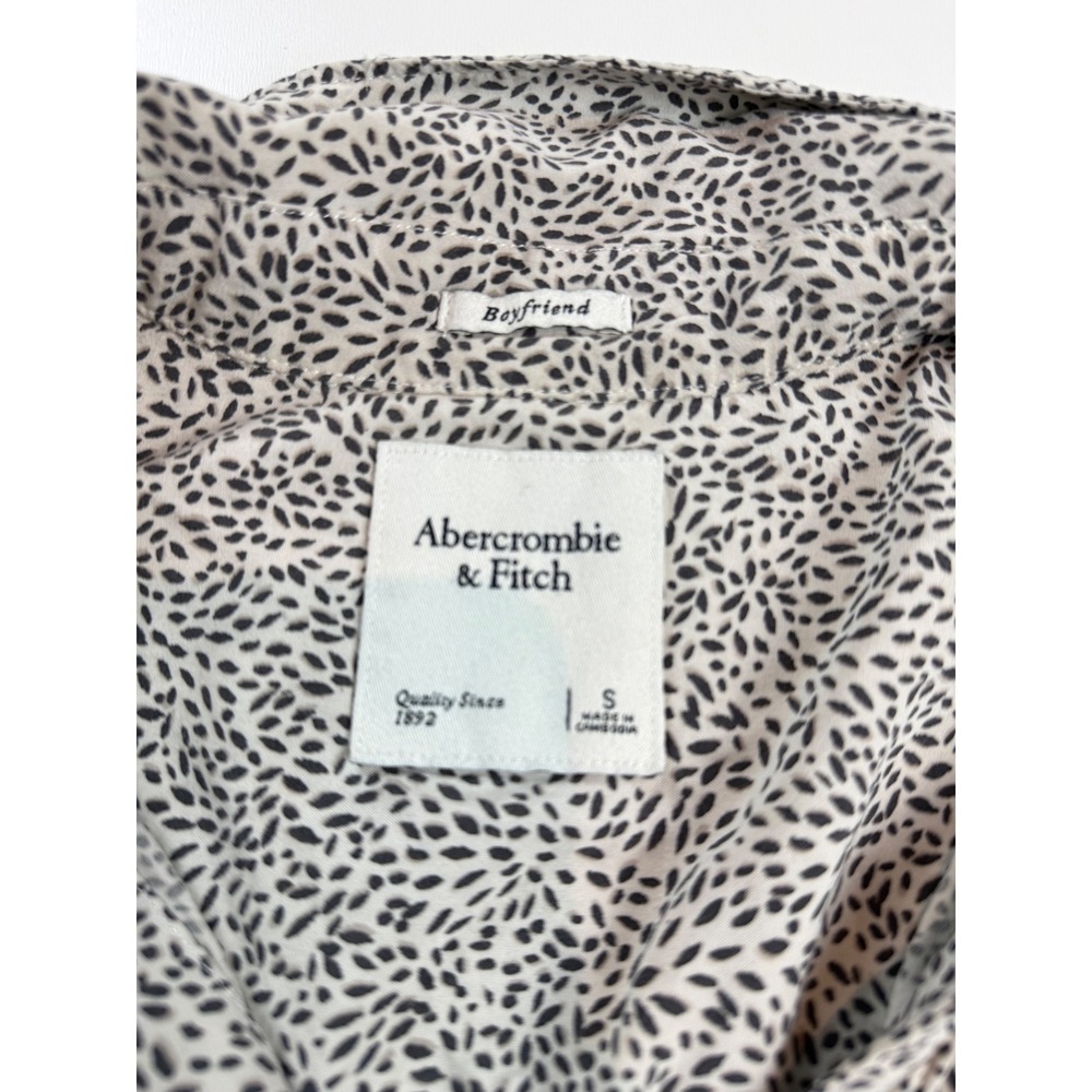 Abercrombie & Fitch Boyfriend Shirt Womens Small Black White Abstract‎ Print S - Picture 2 of 6